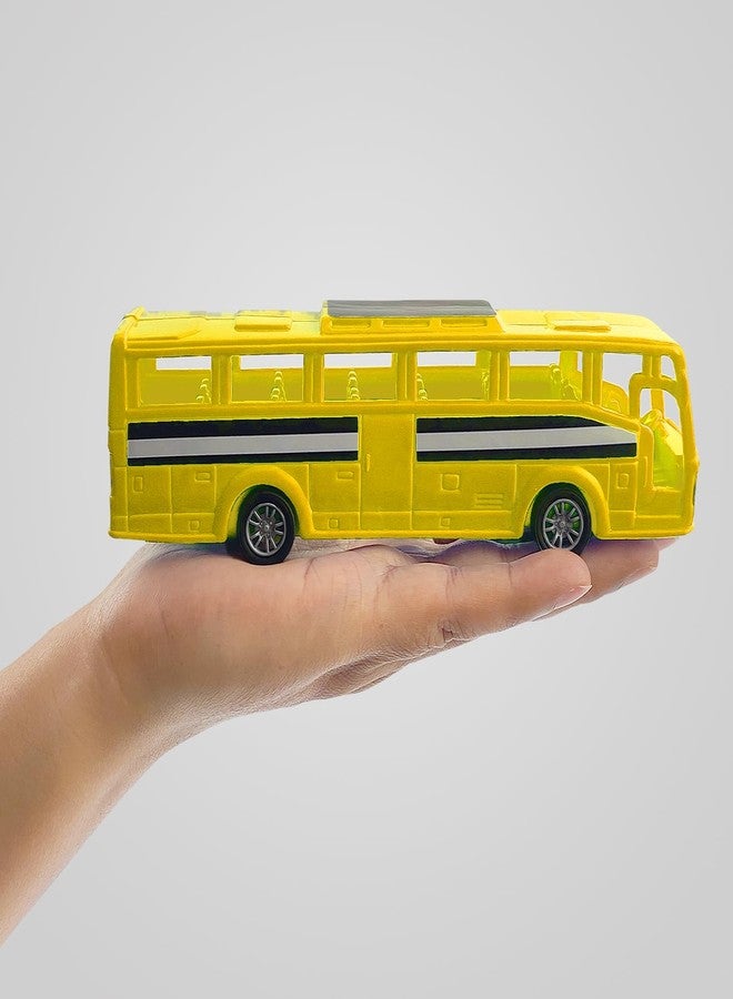 NHR Plastic Friction Powered Toy Bus for Kids, Yellow Car for 2+ Kids - Image 3